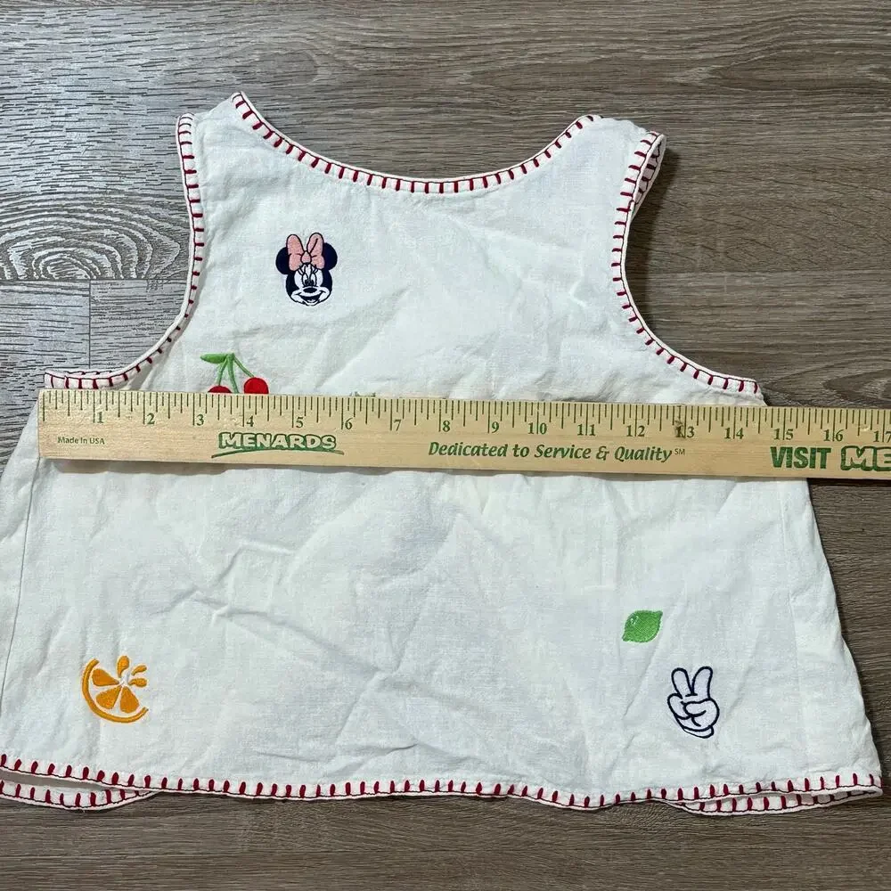 Old Navy x Disney Minnie Mouse Embroidered Fruit Whipstitch Top L 10-12​